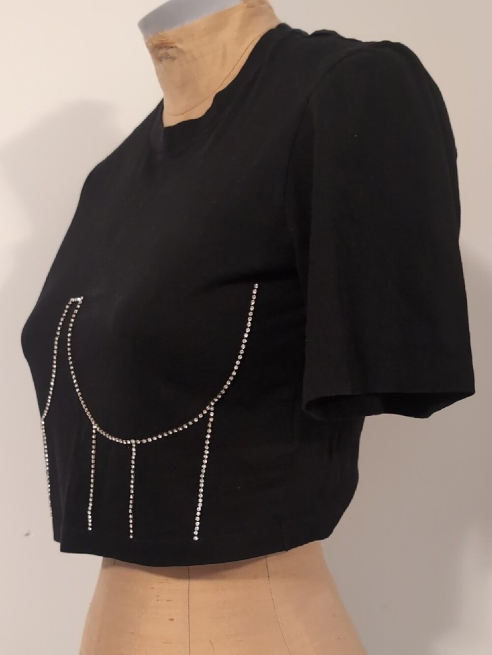 Sandro Rhinestone Crop Top - Picture 2 of 3